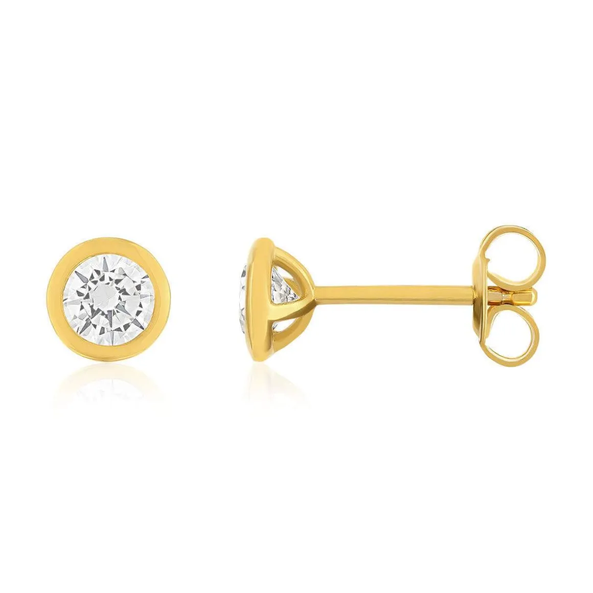 Boucles d'oreilles plaqué or jaune zirconias serti clos