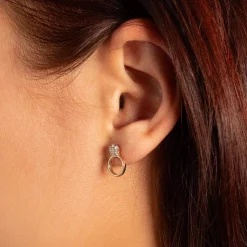 Boucles d'oreilles plaqué or jaune et zirconias