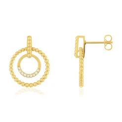 Boucles d'oreilles plaqué or jaune et zirconias
