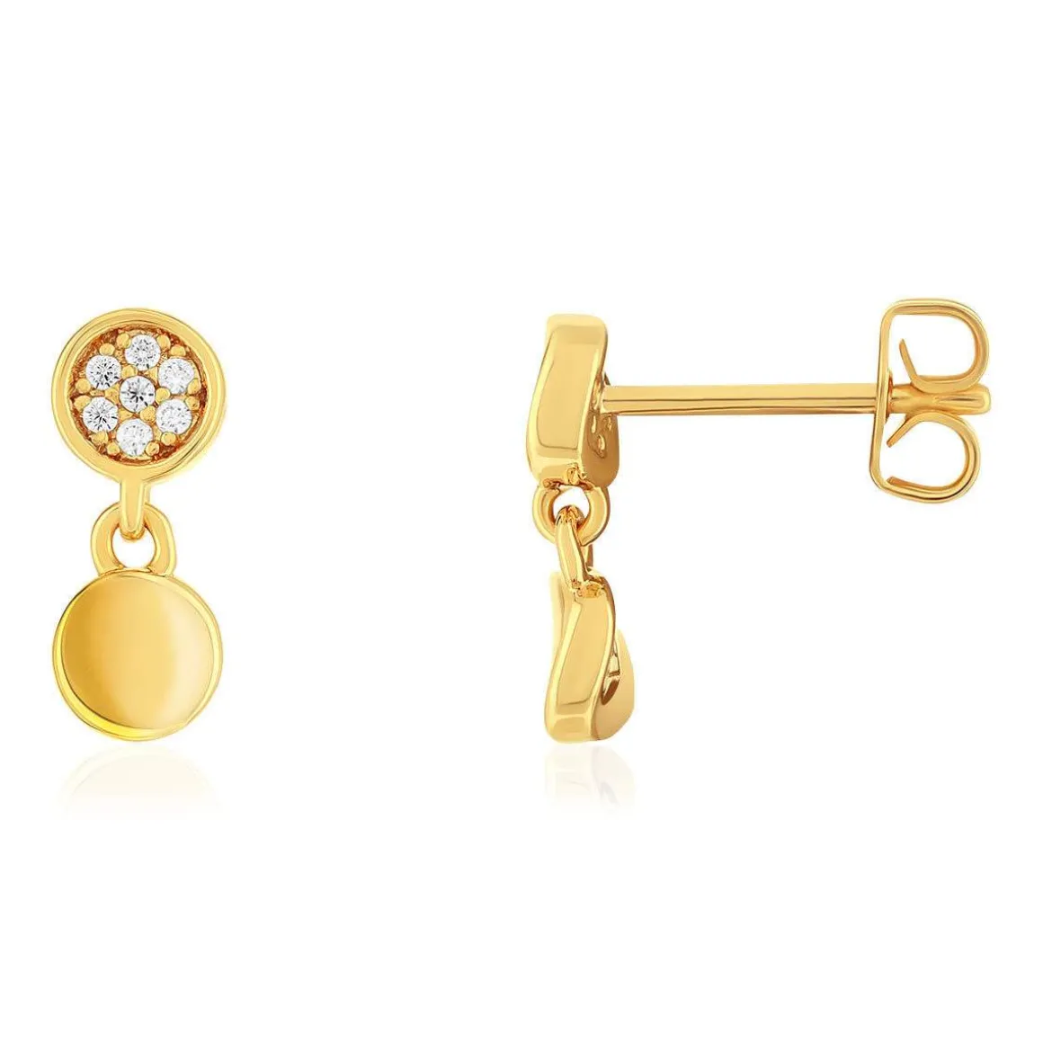 Boucles d'oreilles plaqué or jaune et zirconias