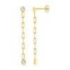 Boucles d'oreilles plaqué or maille trombone zirconias
