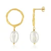 Boucles d'oreilles plaqué or perles de cultures