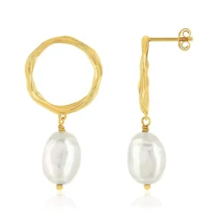 Boucles d'oreilles plaqué or perles de cultures