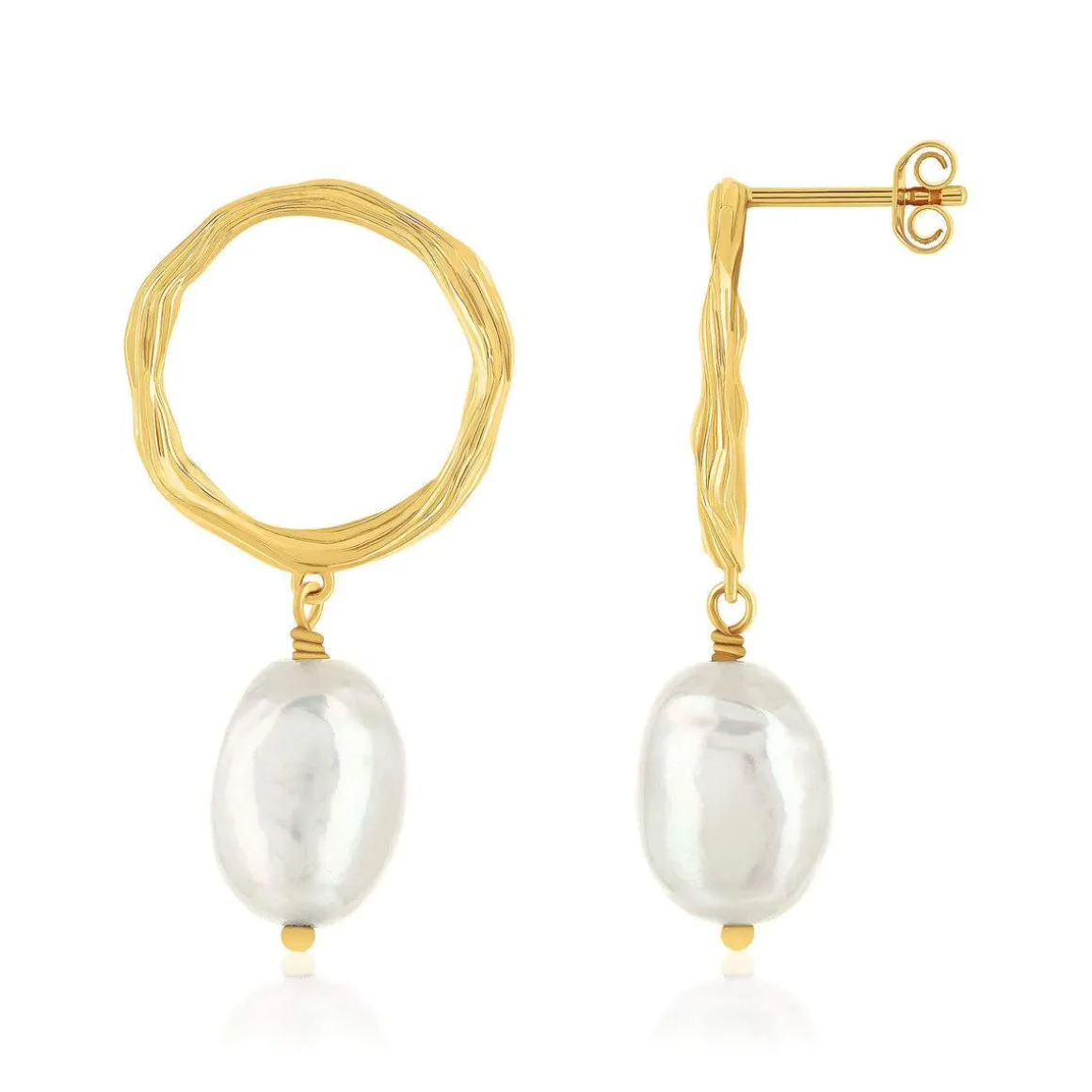 Boucles d'oreilles plaqué or perles de cultures