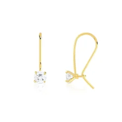 Boucles d'oreilles plaqué or pendants zirconias