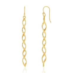 Boucles d'oreilles plaqué or pendants torsadées