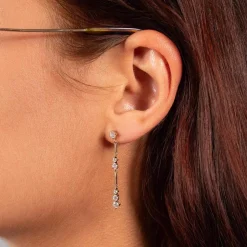 Boucles d'oreilles plaqué or pendants zirconias