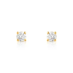 Boucles d'oreilles plaqué or zirconias