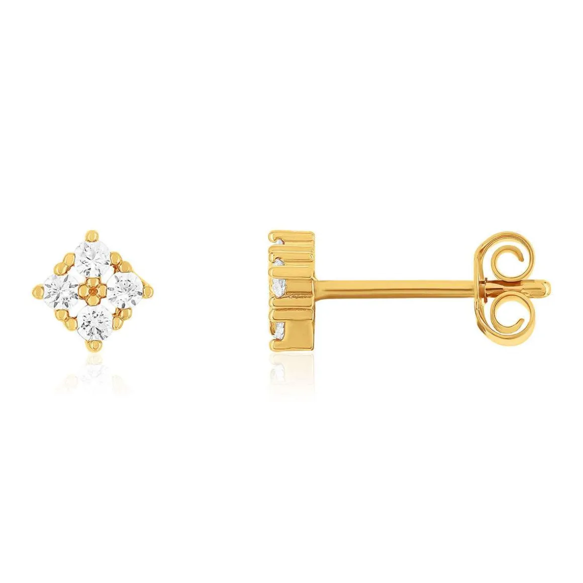 Boucles d'oreilles plaqué or zirconias