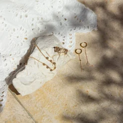 Boucles d'oreilles plaqué or zirconias motif soleil