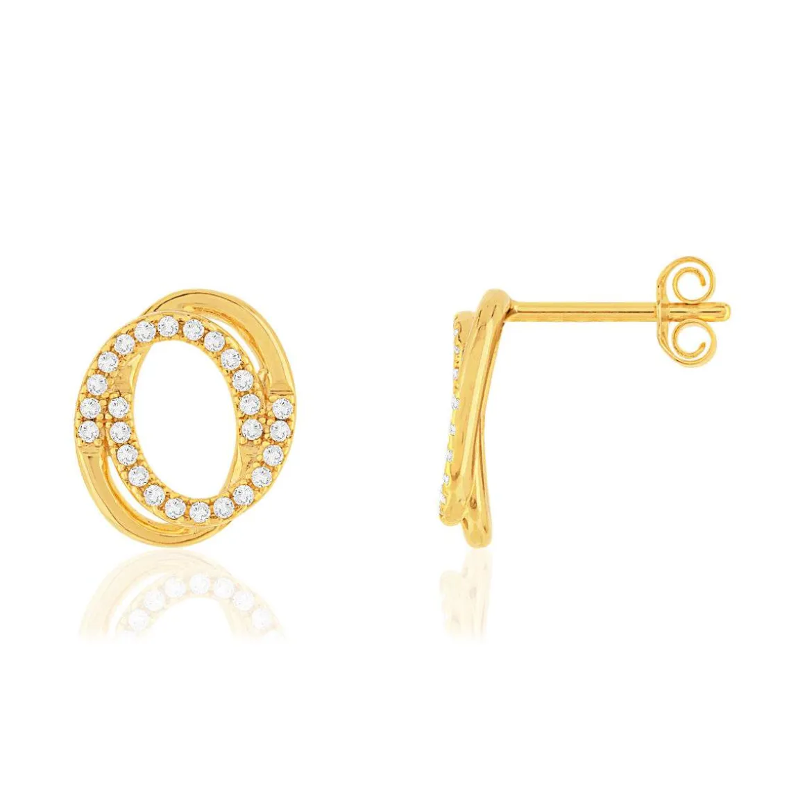 Boucles d'oreilles plaqué or zirconias