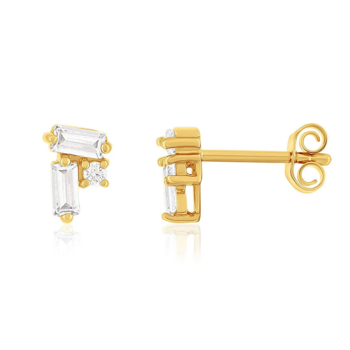 Boucles d'oreilles plaqué or zirconias
