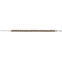 Bracelet acier bicolore marron 22 cm