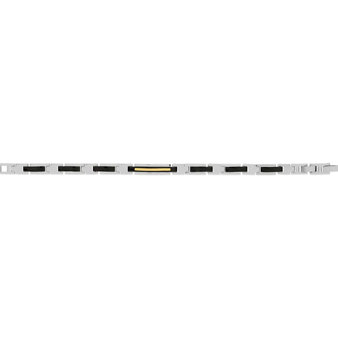 Bracelet acier bicolore noir 21 cm