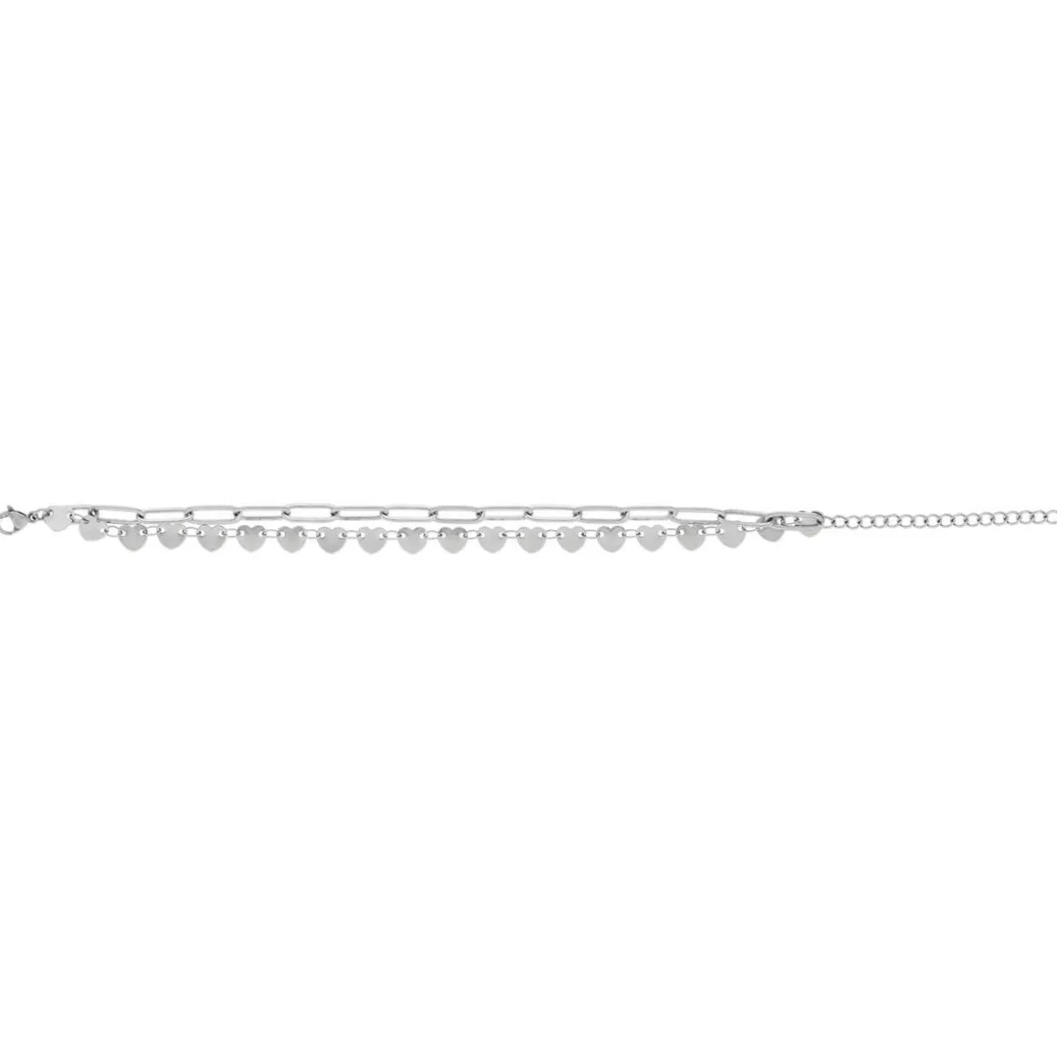 Bracelet acier coeur 22 cm