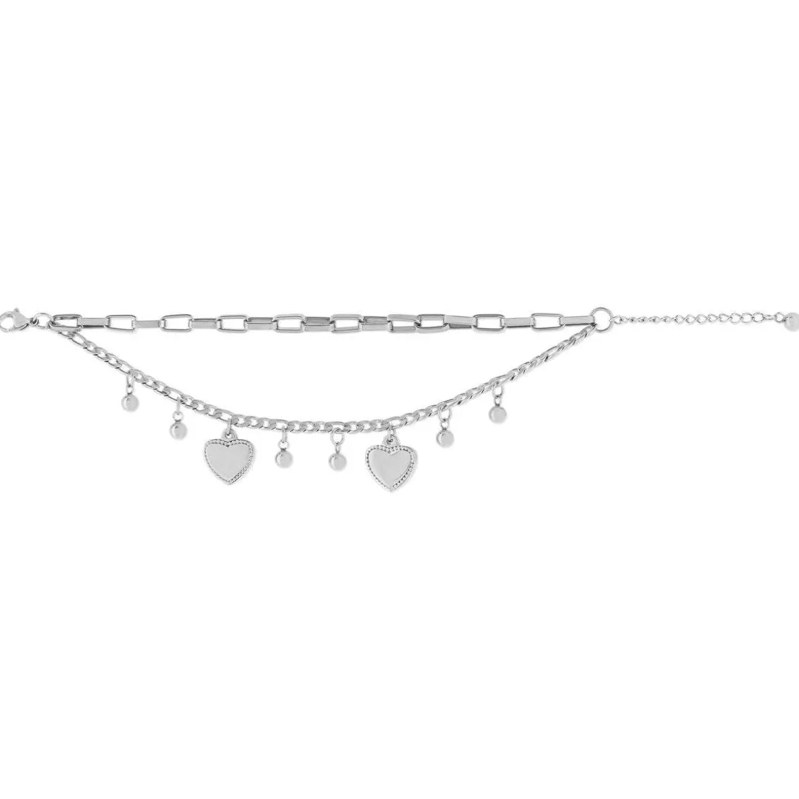 Bracelet acier coeur 20,5 cm