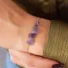 Bracelet acier doré améthystes 20 cm