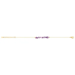 Bracelet acier doré améthystes 20 cm