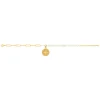 Bracelet acier doré 14 perles d'eau douce 20 cm