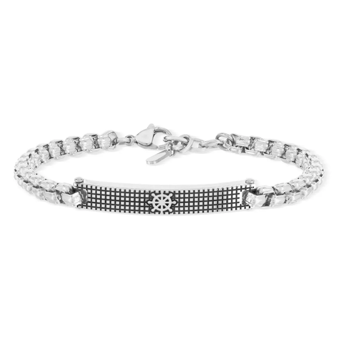 Bracelet acier gris ancre 22 cm