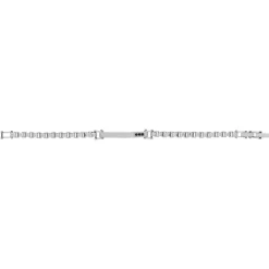 Bracelet acier zirconia noir 22 cm