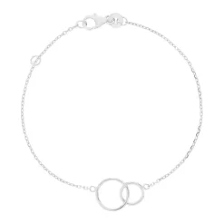 Bracelet argent 925 anneaux entrelacés 18 cm