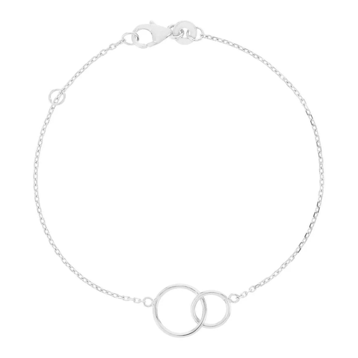 Bracelet argent 925 anneaux entrelacés 18 cm