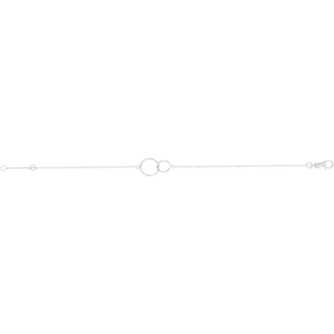 Bracelet argent 925 anneaux entrelacés 18 cm