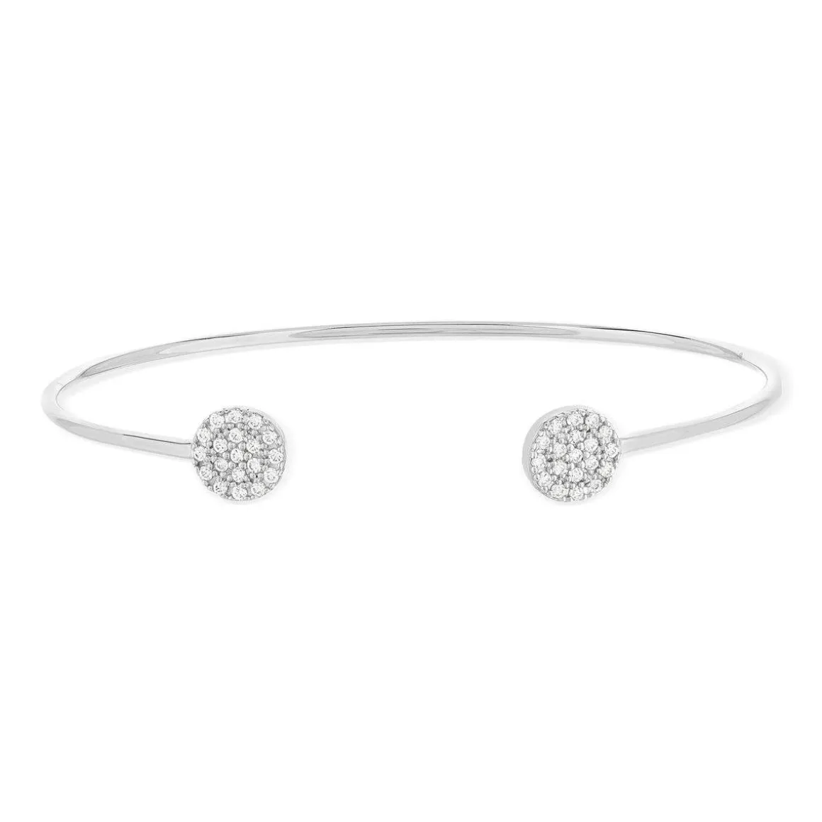 Bracelet argent 925 cercles zirconias 56 mm