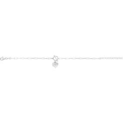 Bracelet argent 925 coeur 18,5cm