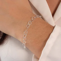 Bracelet argent 925 coeurs