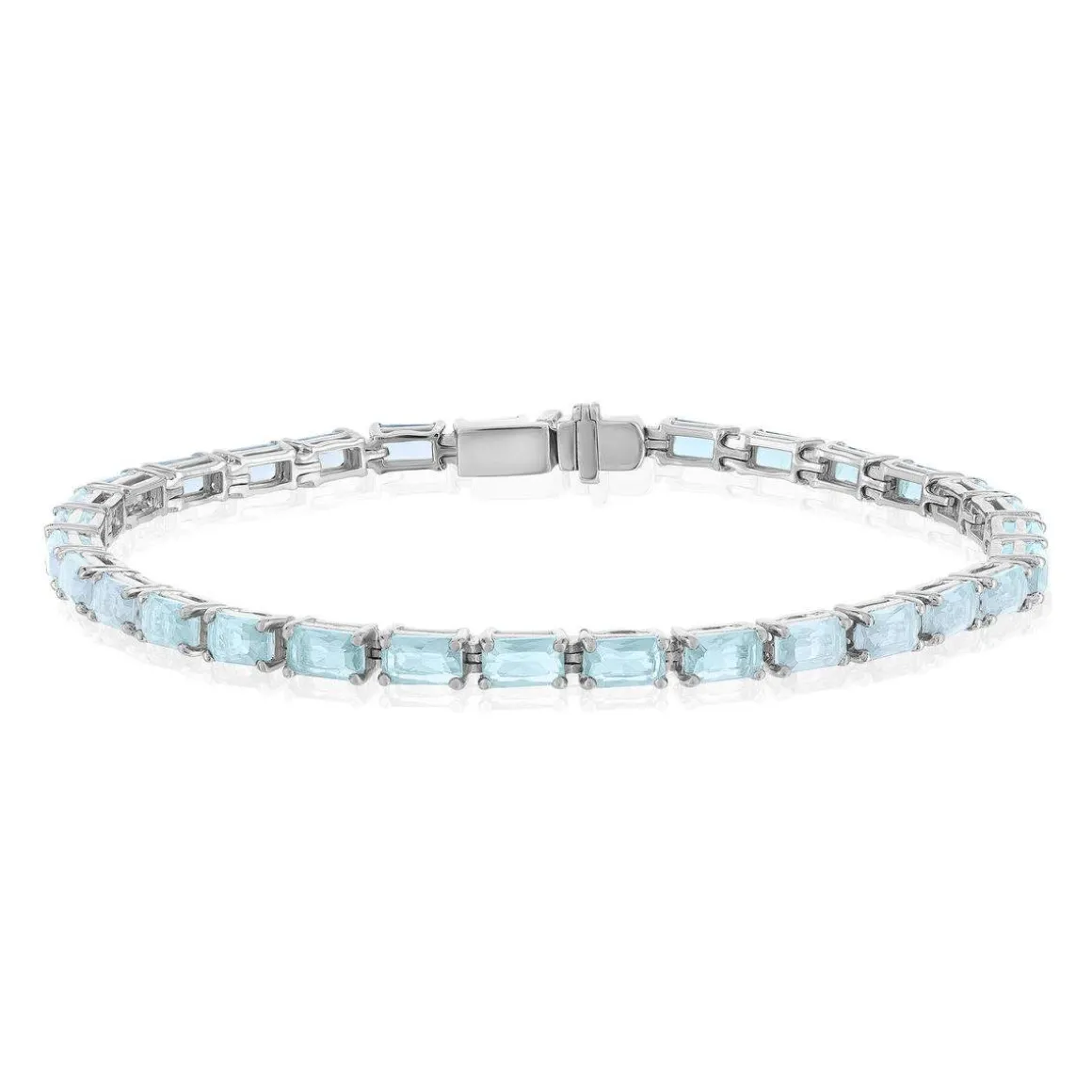 Bracelet argent 925 cristal bleu 18 cm