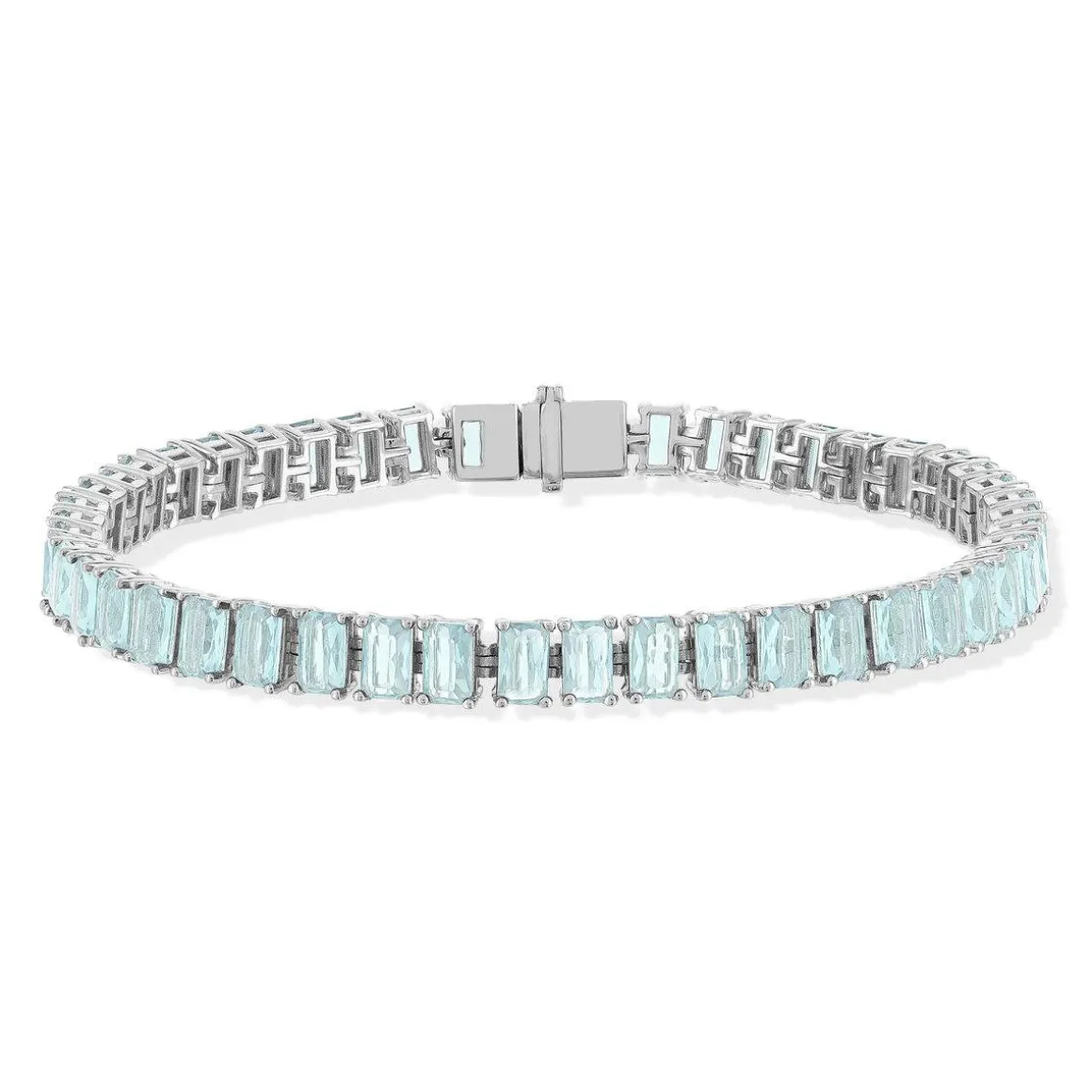 Bracelet argent 925 cristal bleu 18 cm