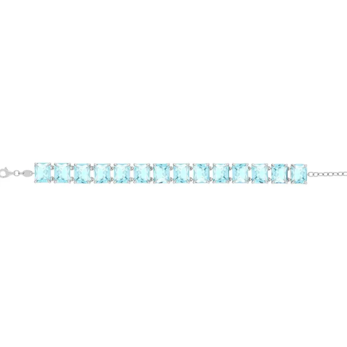 Bracelet argent 925 cristal bleu 19cm