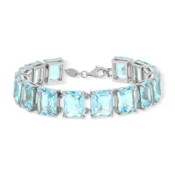 Bracelet argent 925 cristal bleu 19cm