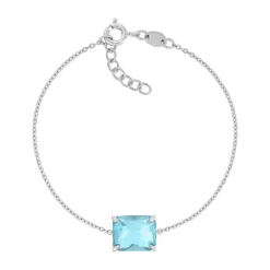 Bracelet argent 925 cristal bleu 18cm