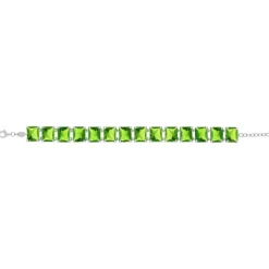 Bracelet argent 925 cristal vert 19cm