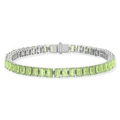 Bracelet argent 925 cristal vert 18 cm