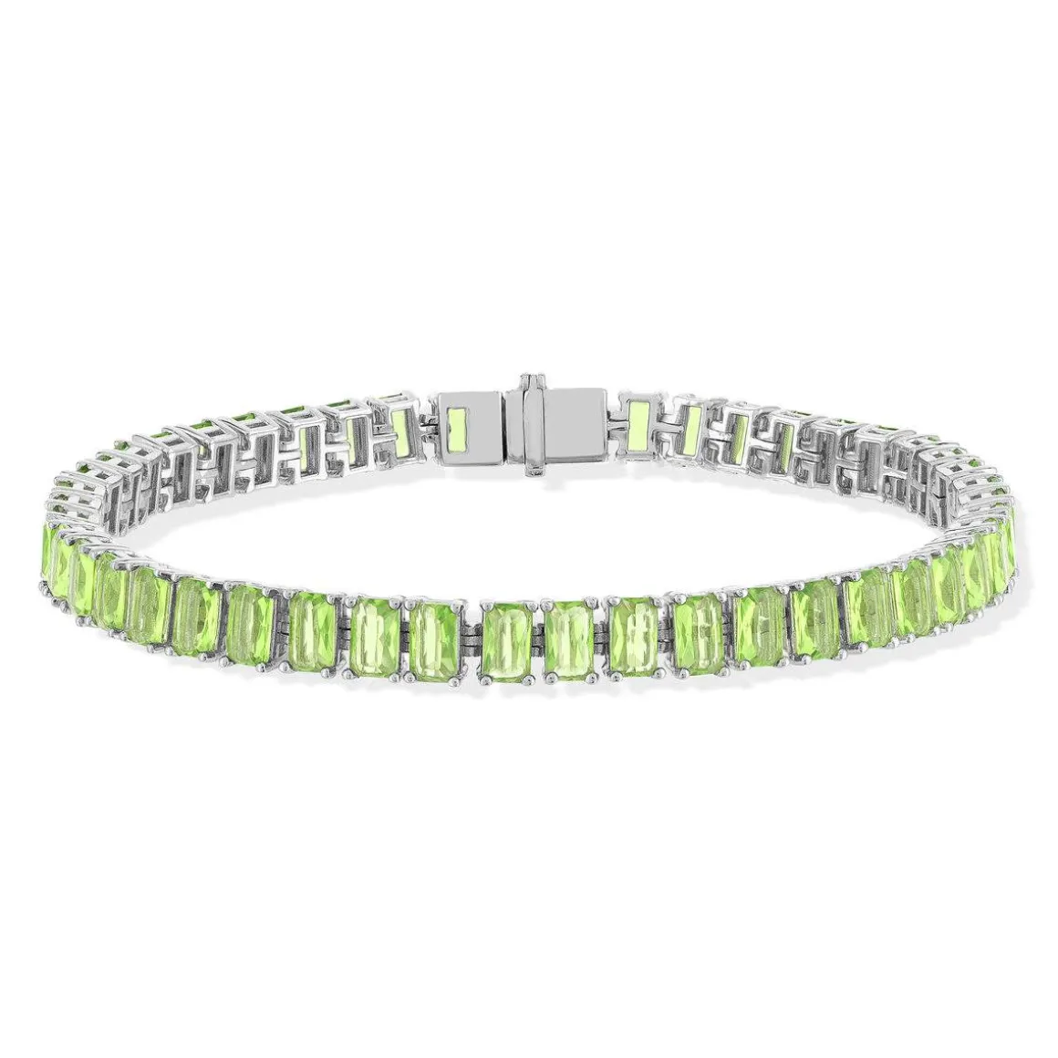 Bracelet argent 925 cristal vert 18 cm