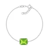 Bracelet argent 925 cristal vert 18cm