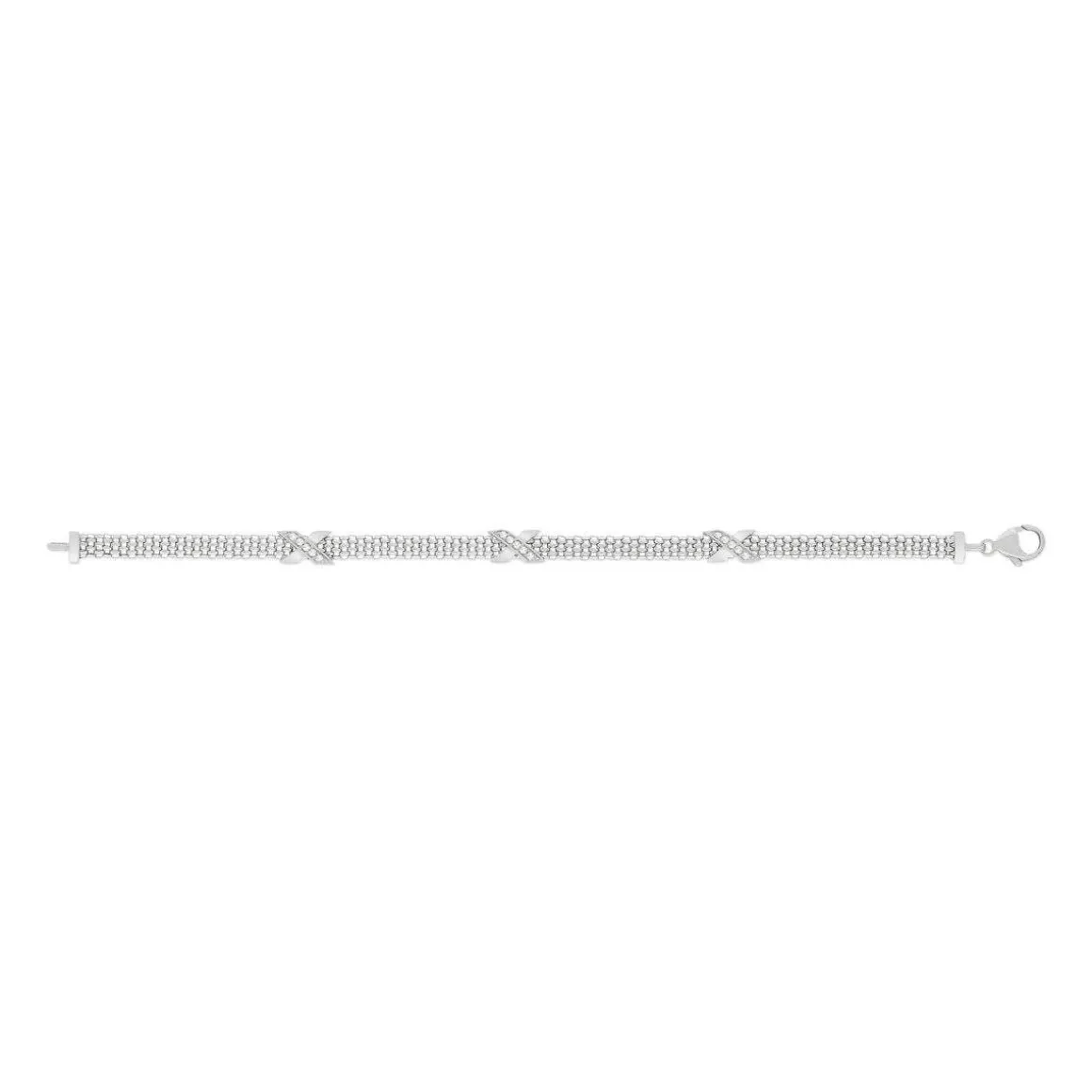 Bracelet argent 925 croix zirconias 19 cm.