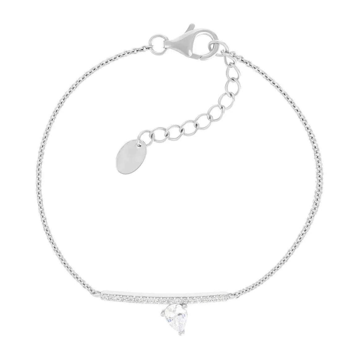 Bracelet argent 925 et zirconias 19cm