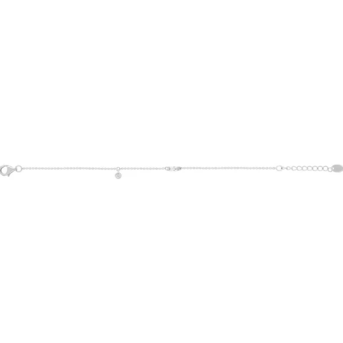 Bracelet argent 925 et zirconias 19cm