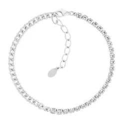 Bracelet argent 925 et zirconias 19cm