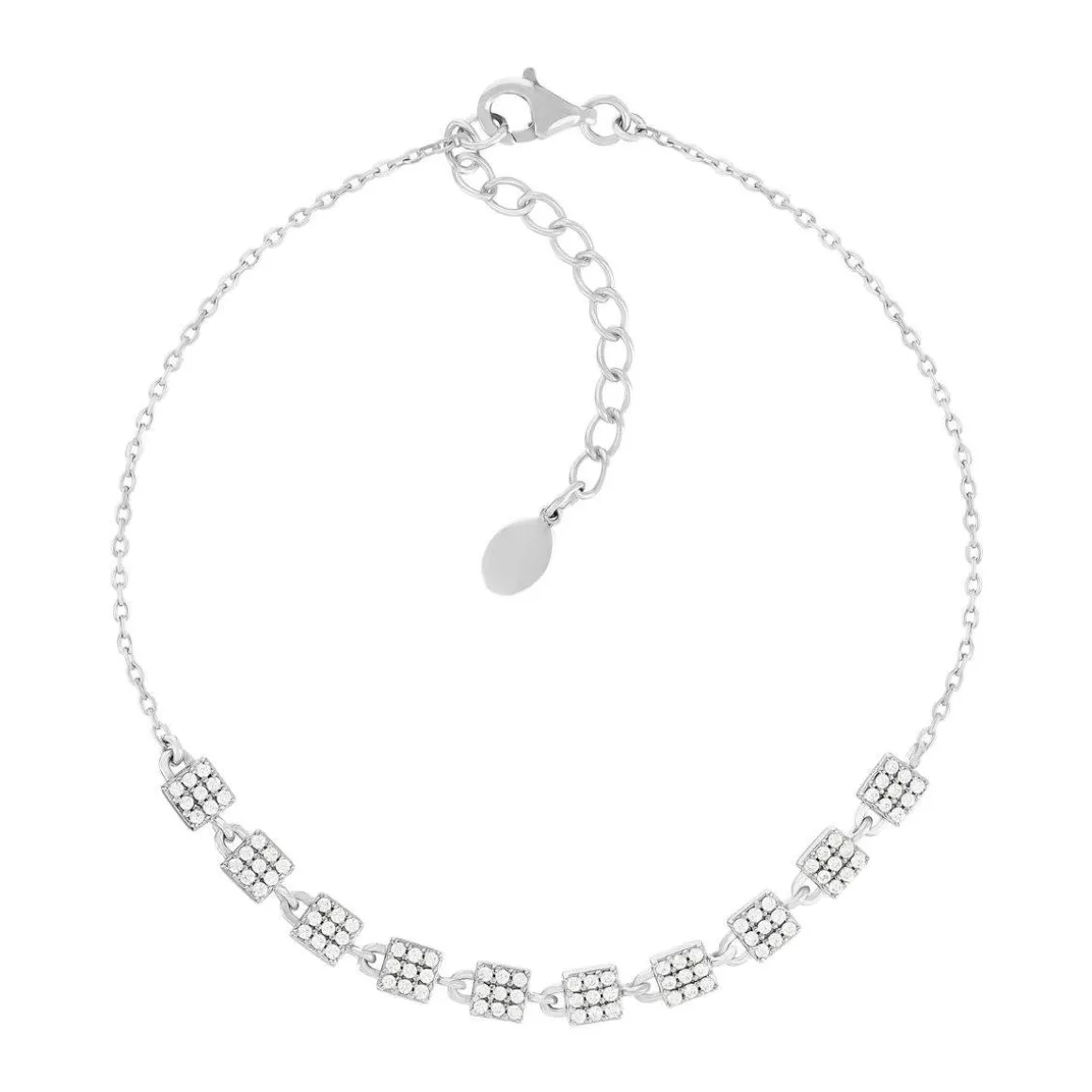 Bracelet argent 925 et zirconias 21cm