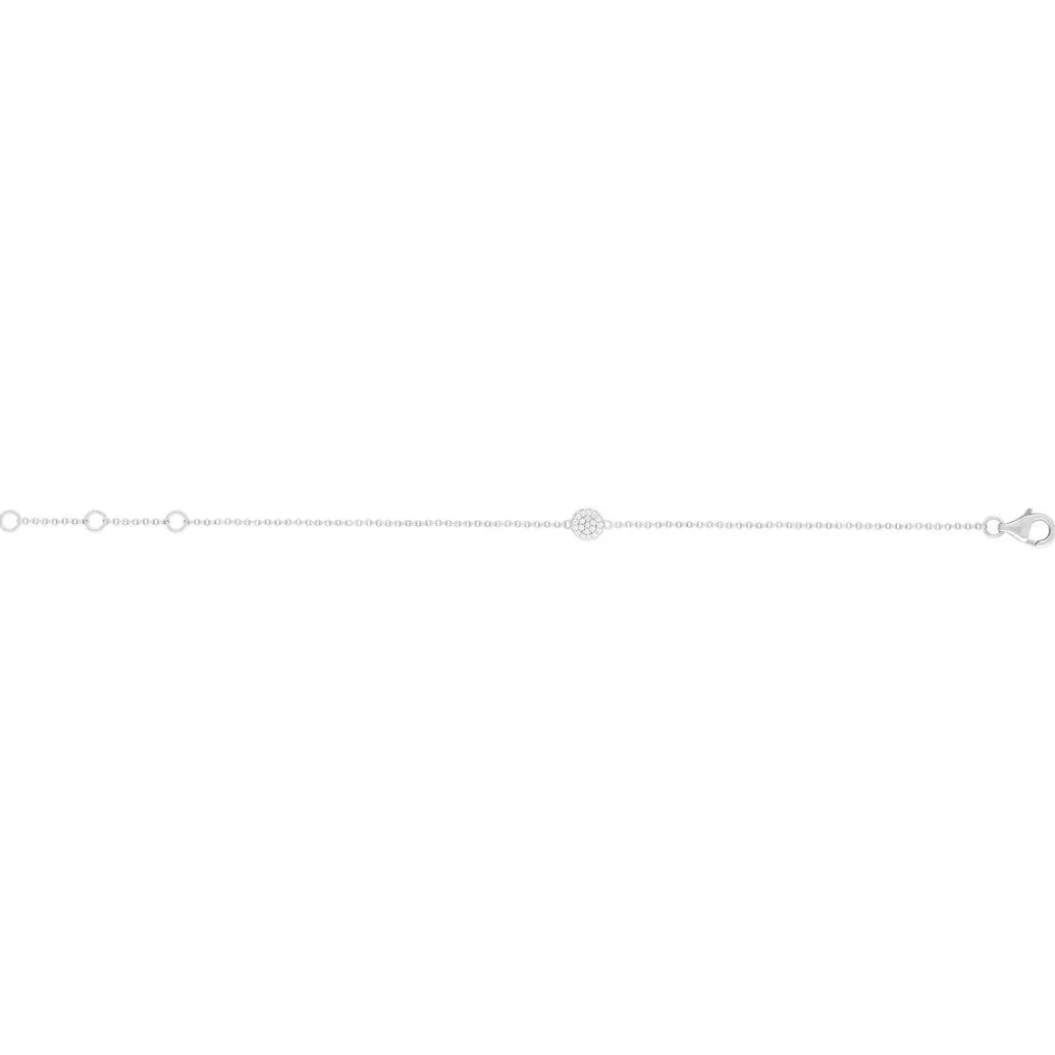 Bracelet argent 925 et zirconias 19cm