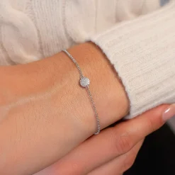 Bracelet argent 925 et zirconias 19cm