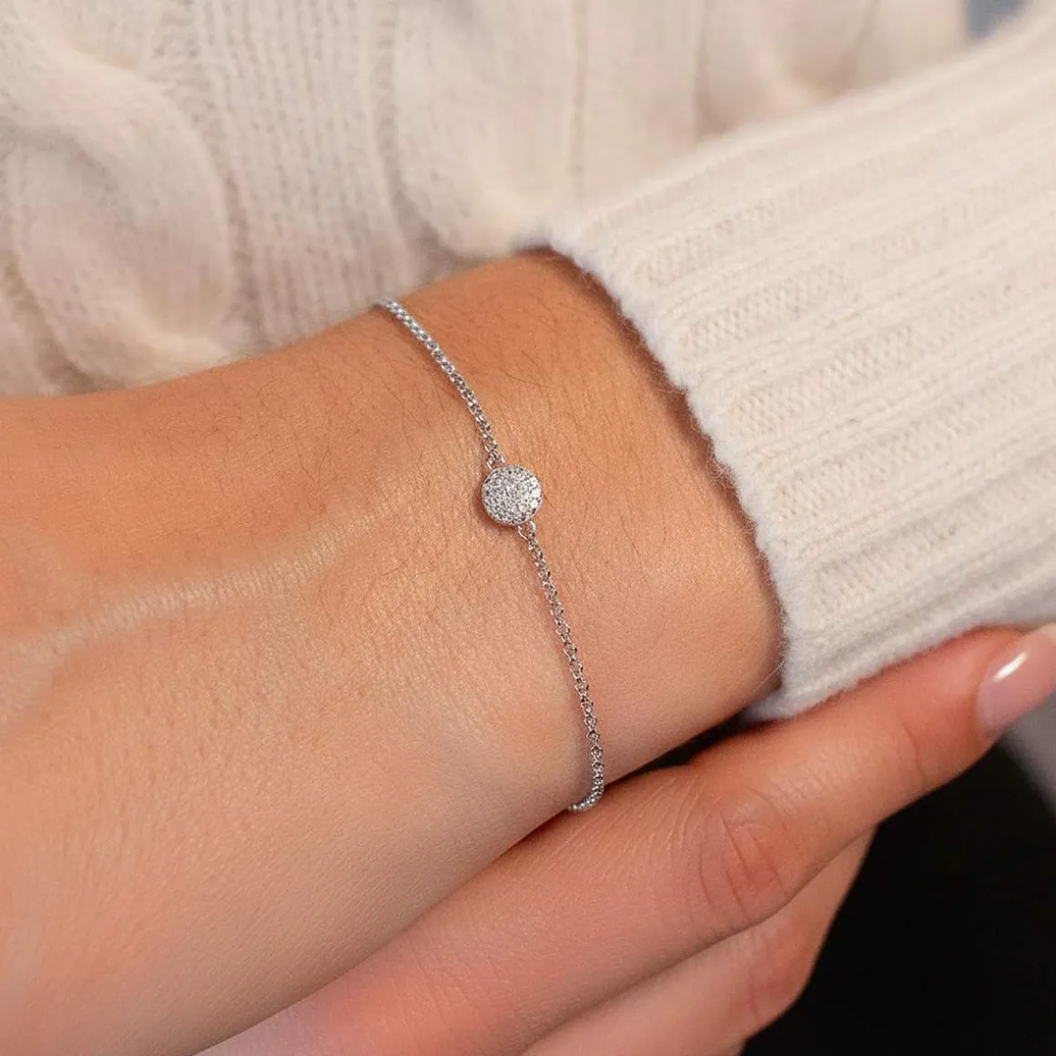 Bracelet argent 925 et zirconias 19cm