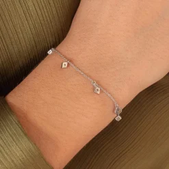 Bracelet argent 925 et zirconias 23cm