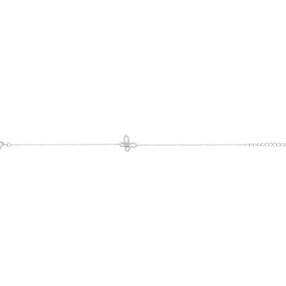 Bracelet argent 925 et zirconias papillon 19cm